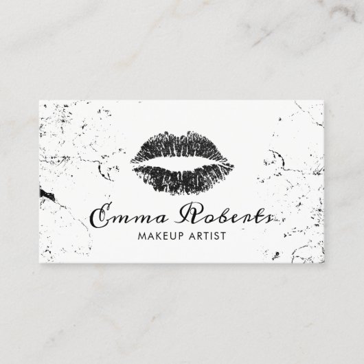 Makeup Artist Gothic Chic Black Lips Salon Visitekaartje (Voorkant)