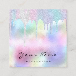 Makeup Artist Hair Lash Glitter Unicorn Holograaf Vierkante Visitekaartje