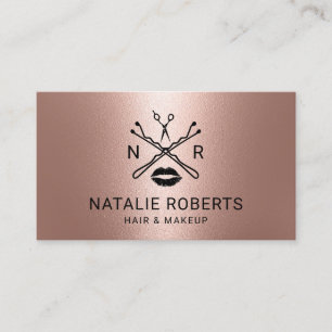 Makeup Artist Hair Salon Beauty Logo Roos Gold Visitekaartje
