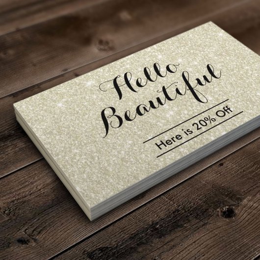 Makeup Artist Hair Salon Elegant Ivory Reference Aanbevelingskaartje