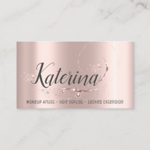 Makeup Artist Hair Salon Lashes Pink Rose Spark Visitekaartje