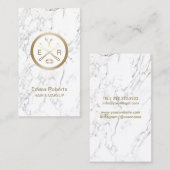 Makeup Artist Hair Salon Modern White Marble Visitekaartje (Voorkant / Achterkant)