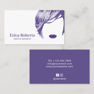 Makeup Artist Hair Stylist Elegant Violet Salon Visitekaartje