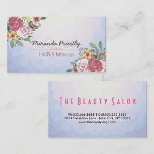 Makeup Artist Hair Stylist Floral Elegant Visitekaartje