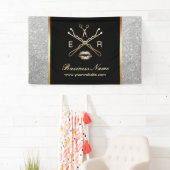 Makeup Artist Hair Stylist Modern Silver Glitter Spandoek (Insitu)