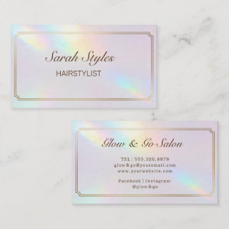 Makeup Artist Hair Stylist Opal Holographic  Visitekaartje