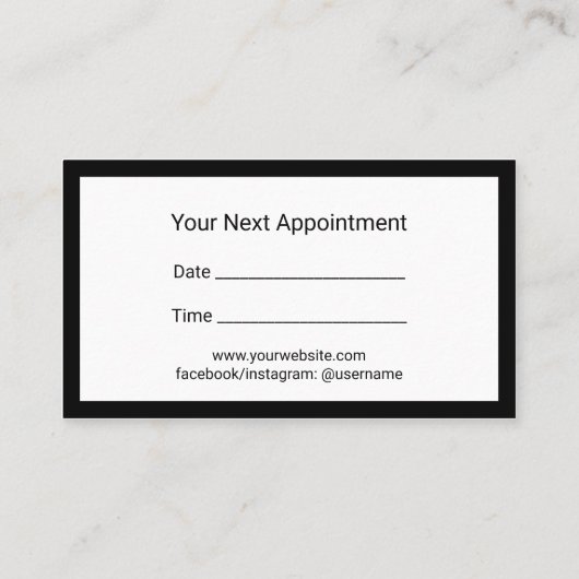 Makeup Artist Hair Stylist Plain Lijst Appointment Afsprakenkaartje (Achterkant)