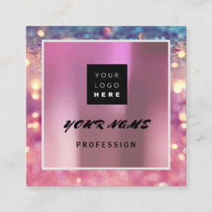 Makeup ARTIST Holograaf Uniek QR CODE Logo Roos Vierkante Visitekaartje