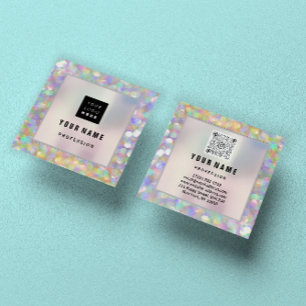 Makeup ARTIST Holograaf Unieke QR CODE Logo Vierkante Visitekaartje