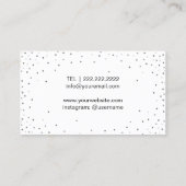 Makeup Artist Hot Pink Lips Silver Confetti Visitekaartje (Achterkant)