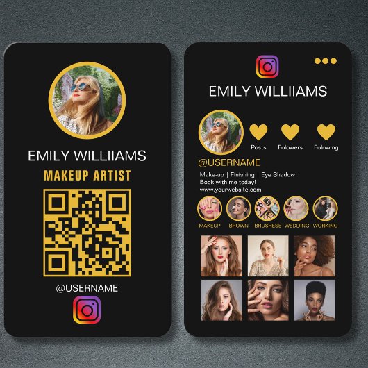 Makeup Artist Influencer Foto Sociale Media QRCode Visitekaartje