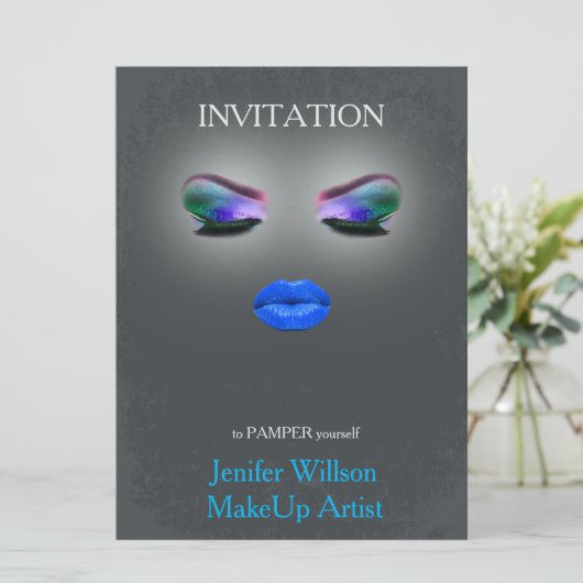 Makeup Artist Invitation Kaart (Staand voorkant)