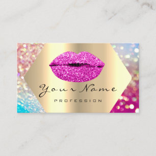 Makeup Artist Kiss LIPS Roze Glam Holograaf Visitekaartje