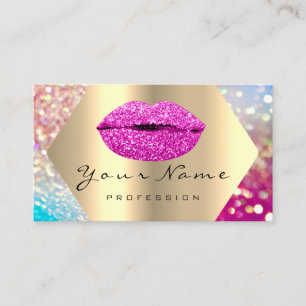 Makeup Artist Kiss LIPS Roze LUX Holographic Visitekaartje