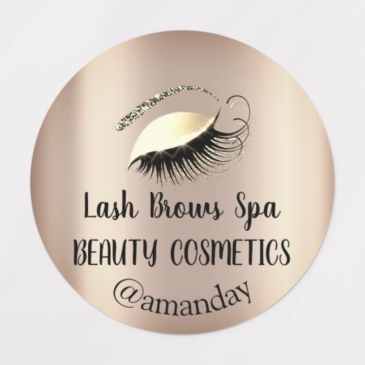 Makeup Artist Lash Brows Custom Logo Golg Labels (Design 2)
