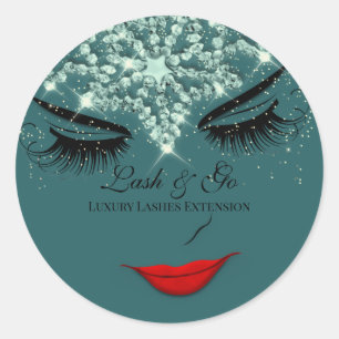 Makeup Artist Lash Extension Lip SmokyTeal Ronde Sticker