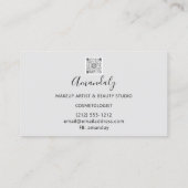 Makeup Artist Lash Friseur Logo QR CODE Grey Black Visitekaartje (Achterkant)