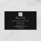 Makeup Artist Lash Friseur Logo QR CODE Red Black Visitekaartje (Achterkant)