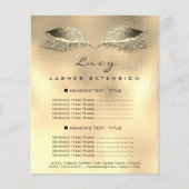 Makeup Artist Lash Glitter 2 pagina's Prijslijst G Flyer (Voorkant)