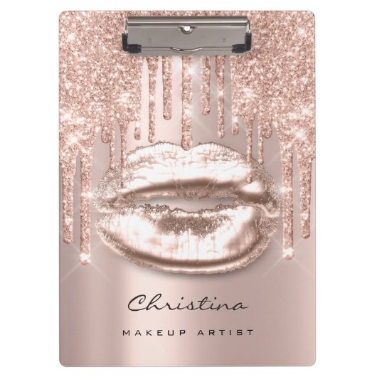 Makeup Artist Lash Spark Event Planner Kiss Lips Klembord (Voorkant)