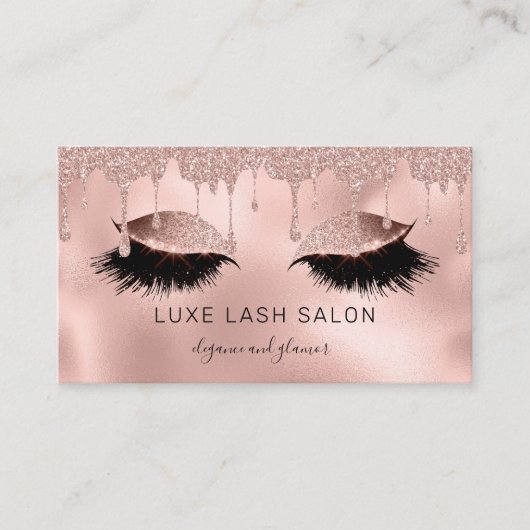 Makeup Artist Lashes Glitter Light Roos Gold Visitekaartje (Voorkant)