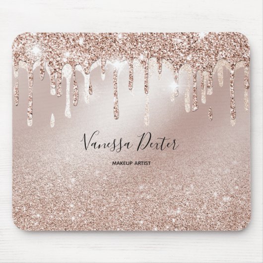 Makeup Artist Lashes Spark Drips Rose Gold Muismat (Voorkant)