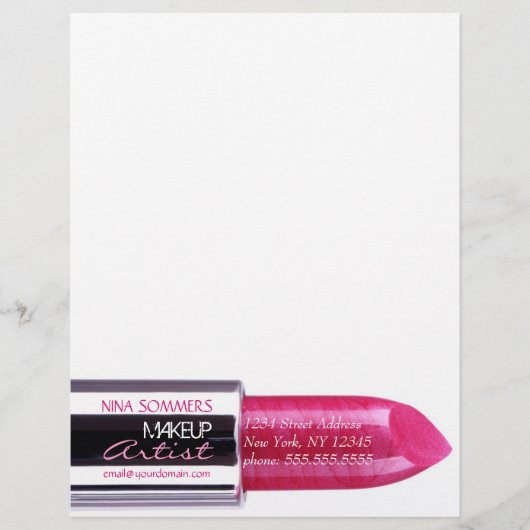 Makeup Artist Letterhead Briefhoofd (Voorkant)