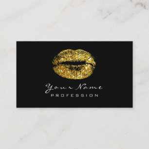 Makeup Artist Licht Faux Gold Lipstick Black White Visitekaartje