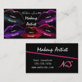 Makeup Artist Lips Black Visitekaartje (Voorkant / Achterkant)