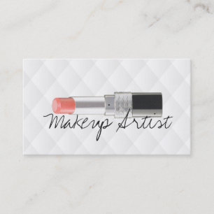 Makeup Artist Lipstick Beauty Salon White Leather Visitekaartje