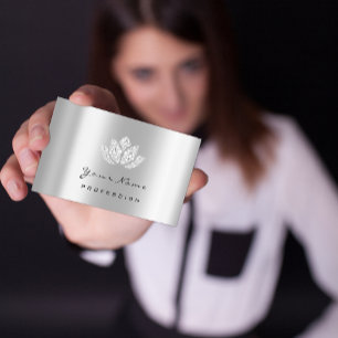 Makeup Artist Lotus Mandala Diamond Silver Crystas Visitekaartje