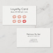 Makeup Artist Loyalty Card Chic Roos Gold Lips II (Voorkant / Achterkant)