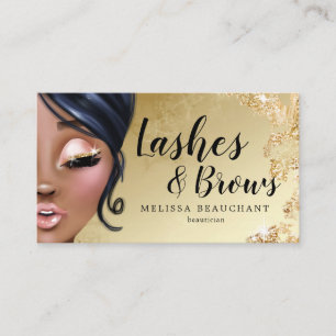 Makeup Artist Luxe Glitter Gold Eyelashes Visitekaartje