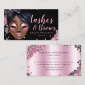 Makeup Artist Luxe Glitter Pink Black Eyelashes Visitekaartje (Voorkant / Achterkant)