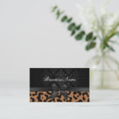 Makeup Artist Luxury Damask & Leopard Print Visitekaartje (Staand voorkant)