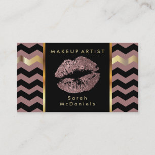 Makeup Artist met Chevron Gold Accents Visitekaartje