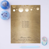 Makeup Artist Modern Gold Confetti Stip Grunge Flyer (Enkel)