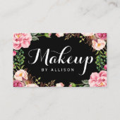 Makeup Artist Modern Script Girly Floral Wrapping Visitekaartje (Voorkant)