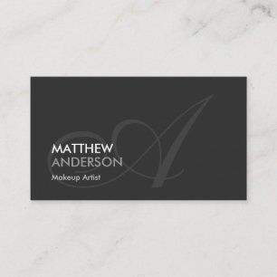 Makeup Artist - Modern Swash Monogram Visitekaartje