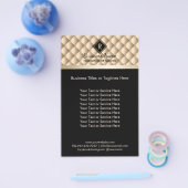 Makeup Artist Monogram Classy Black & Gold Salon Flyer (Enkel)