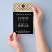 Makeup Artist Monogram Classy Black & Gold Salon Flyer (Hand)