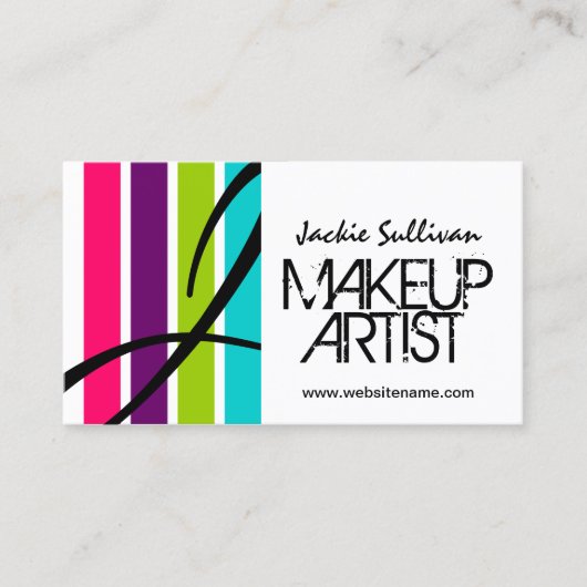 Makeup Artist Monogram Visitekaartje (Voorkant)