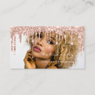 Makeup Artist MUA Lashes Glitter Drift Roos Foto Visitekaartje