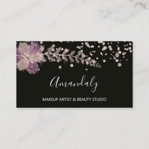 Makeup Artist Nails Beauty SPA Roos Floral Visitekaartje