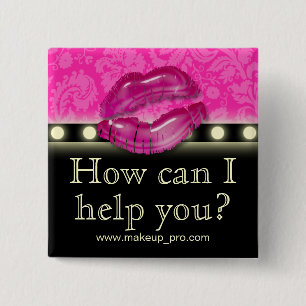 Makeup Artist Name Tag Button Brooch Licht Licht B