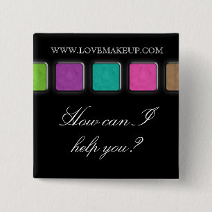 Makeup Artist Name Tag Button Brooch Palette