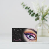 Makeup Artist Paars Blue Eye Visitekaartje (Staand voorkant)