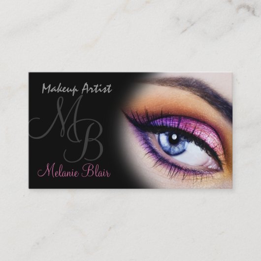 Makeup Artist Paars Blue Eye Visitekaartje (Voorkant)