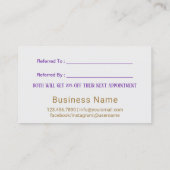 Makeup Artist Paars & Gold Referral (Achterkant)