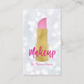 Makeup Artist Pink Lipstick Visitekaartje (Voorkant)